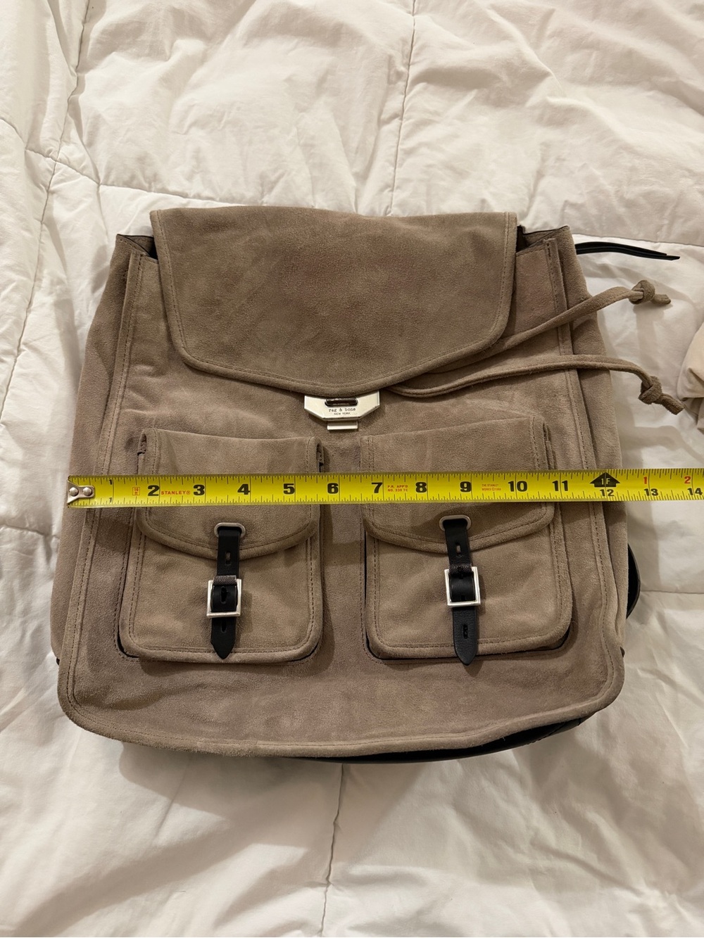 rag & bone Suede Taupe Backpack - Picture 14 of 16